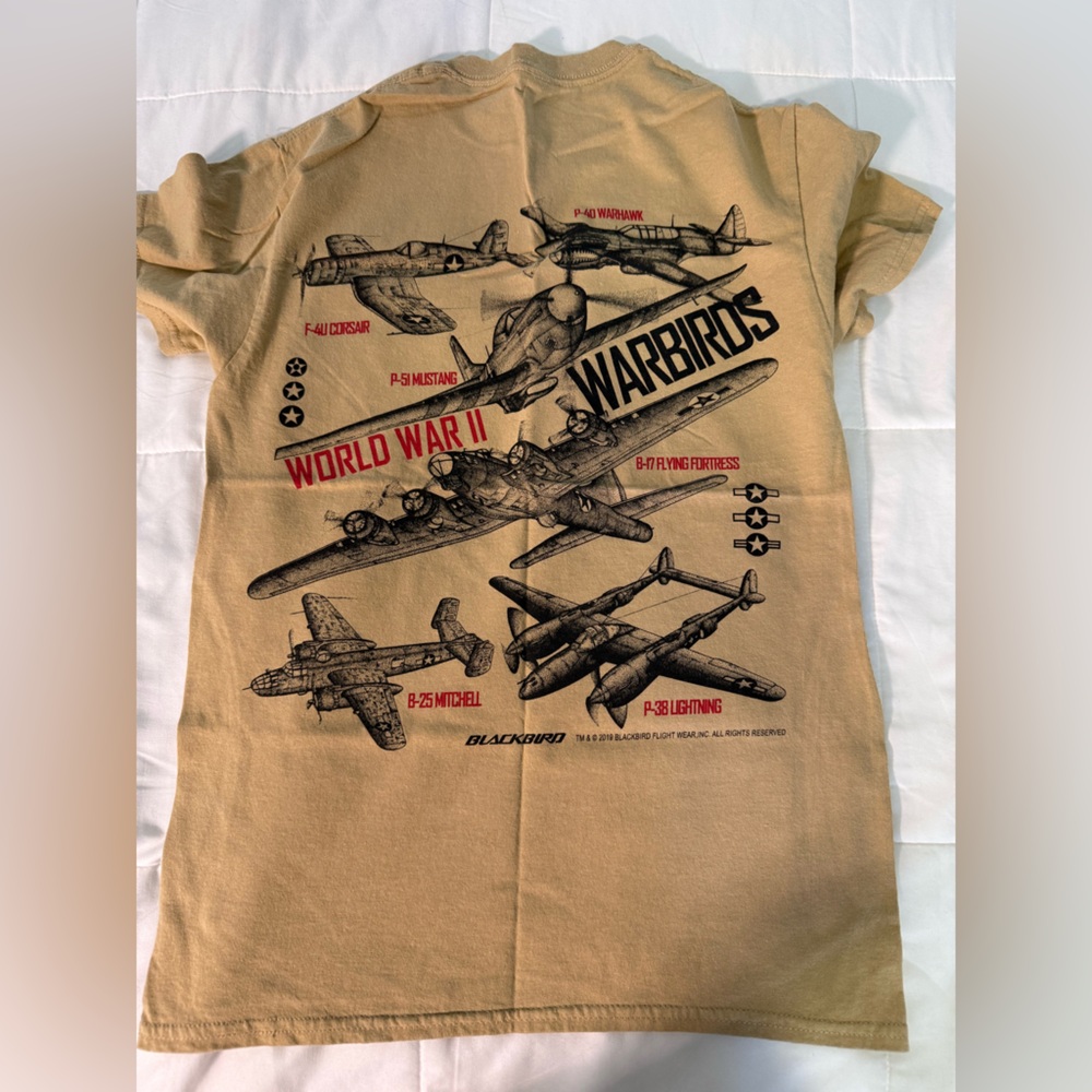 Blackbird War Airplane Mens Cotton Short Sleeve Tee - Picture 2 of 3
